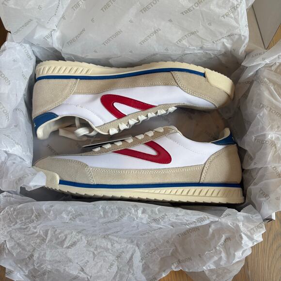 NWT Tretorn Rawlins 2.0 Sneakers Retro Red White Blue Women’s Size 8.5 - Picture 6 of 8